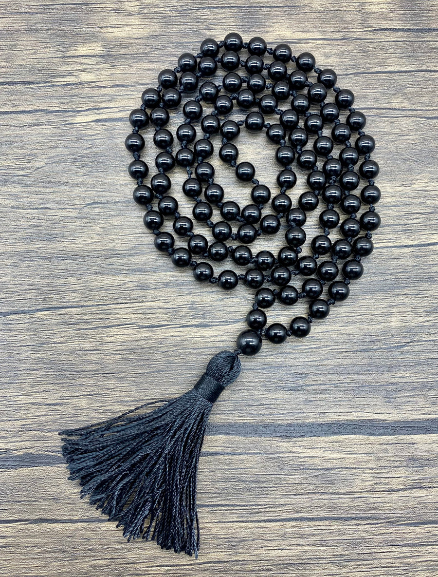 Mala 108 Black Obsidian