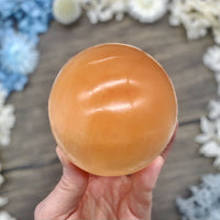Orange Selenite Sphere $40