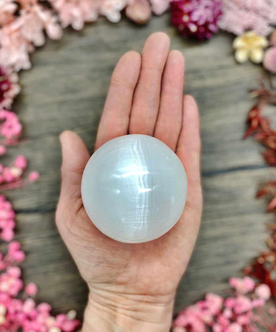 Selenite Sphere $40
